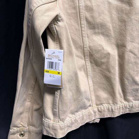 Michael Michael Kors Women's Khaki Denim Trucker Jacket Size Medium New Tags - Picture 10 of 14